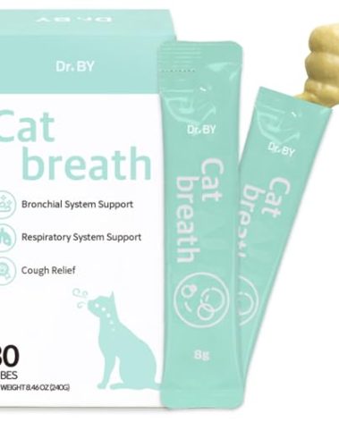Doctor By Cat Breath Bronchial Supplements Cat Sneezing Treatment Asthma Cold Cough Nose Relief Respiratory&Immune Support with TF-343-30 lickable Formula Individually Packaged, Chicken (1 Pack)