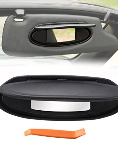 AMSPRAC Car Sun Visor Mirror Covers and Base Replacement, Visor Vanity Mirror Caps w/Mirror for Porsche 996/997-911 986/987 for Boxster for Cayman 1996-2010,Left Driver or Right Passenger Side,1PCS