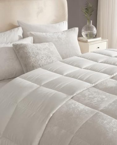 HYPREST Velvet Comforter Queen, Greek Velvet Luxury Queen Comforter Set, Ultra Soft Down Alternative Comforter Cozy Lightweight