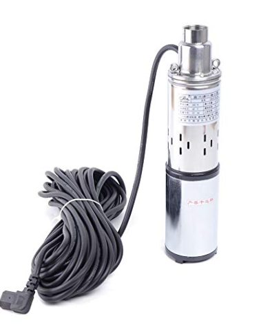 Deep Well Submersible Pump DC 48V 280W Electric Solar Powered Water Pump, 4.2 GPM Flow, 197ft Lift, Farm Ranch Irrigation Submersible Bore Hole Deep Well Pump