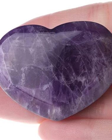 MAIBAOTA 45 mm Amethyst Crystal Rock Large Heart Stone Healing Crystals Gifts for Women Natural Reiki Gemstone Polished Heart Shaped Rocks Meditation