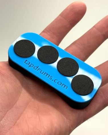 Tap Drums Silent - A Silent Fidget for Everyone, Inspired by Musicians - Great Gift Durable - Pocket Size (Blue)