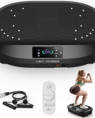 FLYBIRD Vibration Plate Exercise Machine, 120 Adjustable Speed High Intensity Vibration for Muscle Toning Weight Loss Lymphatic Drainage, Full Body Workout Vibration Plate Ideal for Fitness & Recovery