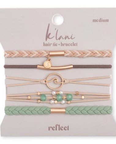 K'lani Reflect Bracelets for Women – Elastic Bracelets and Boho Hair Ties – Cute Hair Ties for Women and Hair Tie Accessories – Stylish Bracelets Boho Style for Hair and Wrist – Set of 5 (Medium)