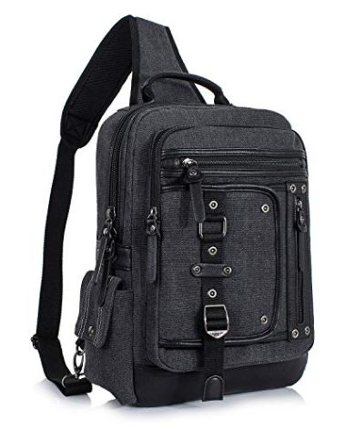 Schkleier Messenger Bag for Men Canvas Sling Bag Crossbody Backpack Laptop Shoulder Bag Hiking Daypacks Casual Tactical