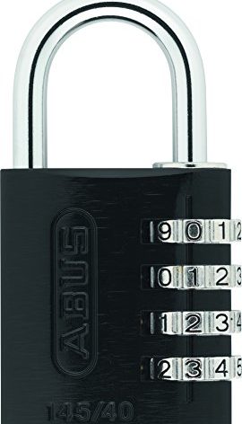 ABUS 145/40 Non-TSA Combination Padlock for Hard Cases, Luggage, Resettable, Black