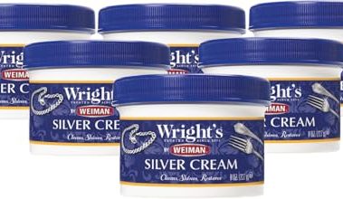 Wright's Silver Cleaner and Polish Cream - 6 Pack - 8 Ounce - Ammonia-Free - Gently Clean and Remove Tarnish without Scratching