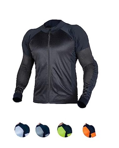 WICKED STOCK Mesh Armored Motorcycle Shirt for Men & Women - CE Level 2 Mesh Motorcycle Protective Shirt for Summer - Soft, Stretchy & Lightweight Motorcycle Armored shirt with Removable Padding