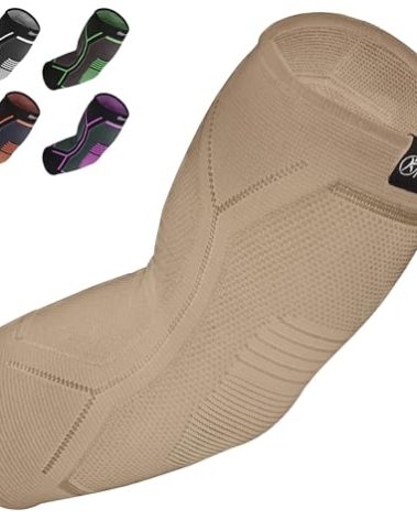 KUNTO FITNESS PRODUCTS Elbow Brace Compression Support Sleeve (Shipped From USA) for Tendonitis, Tennis Elbow, Golf Elbow Treatment - Reduce Joint Pain During Any Activity!