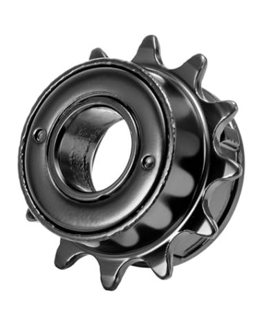 Hycline Single Speed Bike Freewheel: 12T Compatible with 1/2''×1/8'' Bicycle Freewheel - Threaded Type Freehub Replacement Parts (Black)