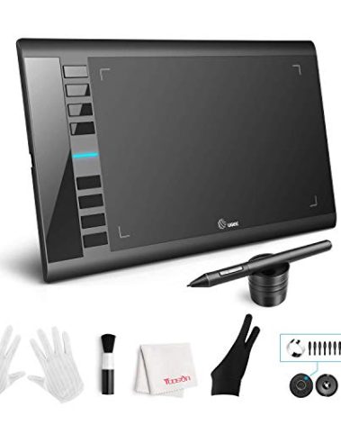 UGEE M708 Drawing Tablet,10 x 6 inch 16K Pressure Level Digital Graphics Tablet,Battery-Free Stylus,8 Hot Keys Compatible with Win,iOS,Android,Prefect for Artist,Designer,Beginner Online Teaching