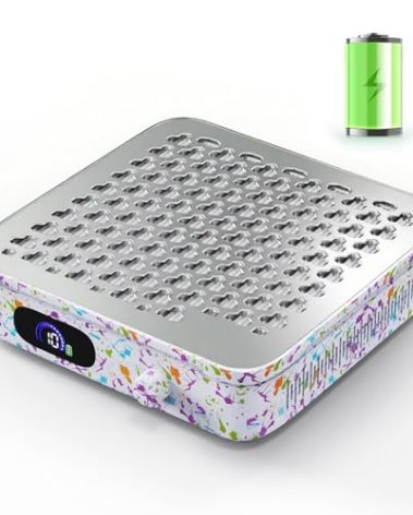 Cordless Nail Dust Collector, 1000PA Professional Dust Collector Nail Tech, Rechargeable Nail Vacuum Dust Collector for Beginner with Reusable Filter, Portable Nail Fan Dust Collector for Home & Salon