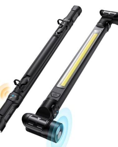 Work Light【AUTO ON/Off】 3000LM 5200mAh Under Hood LED Work Light with Hooks, Portable Magnetic Rechargeable Cordless Job Site Lighting for Mechanic/Car Repairing/Garage-Black