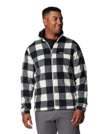 Columbia Sportswear Mens Steens Mountain Printed Jacket, Chalk Check Print 2, Medium