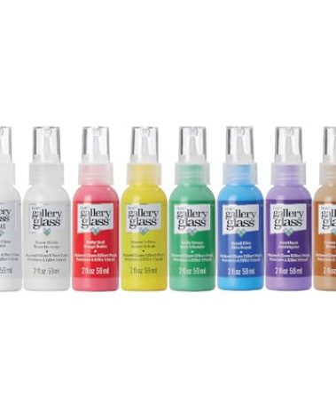 Plaid Gallery Glass Window Color Beginner Set (2-Ounce), (8-Pack)