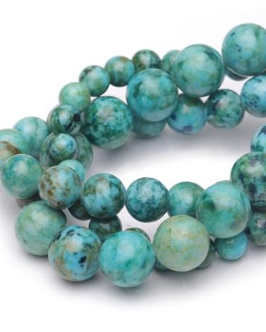 Chicager 10mm Natural Stone Beads for Jewelry Making,Blue Imperial Turquoise Polished Smooth Round Gemstone Beads for Bracelet Necklace 15 Inch