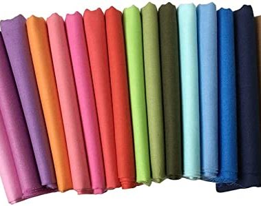 Qililandiy 17 pcs 18" x 22"（46 * 56cm）Cotton Fat Quarter Bundle Assorted Colors Fabric Bundle Quilting Fabric for Sewing and DIY Crafting