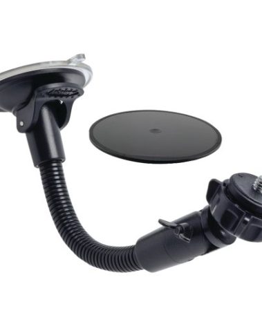 Arkon Mounts - Windshield Suction Car Mount | Flexible Positioning with 360° Swivel Ball Adapter | 8.5 inch Gooseneck | Holds up to 1 Pound | Fits Small Digital Cameras with 1/4 inch