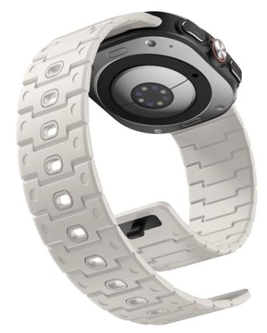 Bandletic Magnetic Bands Compatible with Samsung Galaxy Watch Ultra Band 47mm for Men Women, Waterproof Silicone Sport Strap with Magnet Wristbands Compatible with Samsung Watch Ultra, Starlight