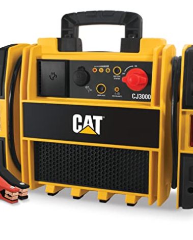 CAT CJ3000 Professional Jump Starter 1000 Peak Amp Battery Booster, Built-In Power Switch, Battery Clamps, Yellow