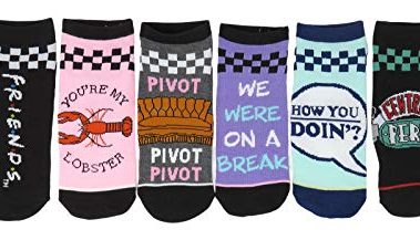 Hyp Friends TV Show Checkered Top Pattern Juniors/Womens 6 Pack Ankle Socks