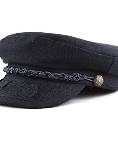 The Hat Depot 1400CD1970 Winter Unisex 100% Wool Greek Fisherman's Hat (S/M, Navy)
