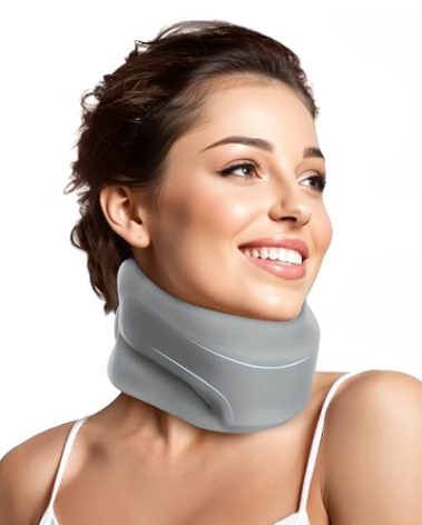 BETOVIN Neck Brace Cervical Collar - Neck Support Brace for Sleeping Medium Grey Fit Neck Circumference 12.6-15.8 Inch, Neck Height: 3.0-3.3 Inch
