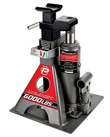 Powerbuilt 3 Ton, Bottle Jack and Jack Stands in One, 6000 Pound Capacity, All-in-One Car Lift, Heavy Duty Vehicle Unijack, Wide Base, 620471