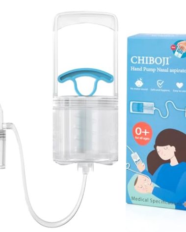 Patented Nasal Aspirator for Baby and Toddler, Hand Pump Nose Sucker with Rounded Non-Invasive Nozzle, Quiet Suction Relieves Congestion and Stuffy Boogers, Safe for Infant, Co-Branded with CHIBOJI