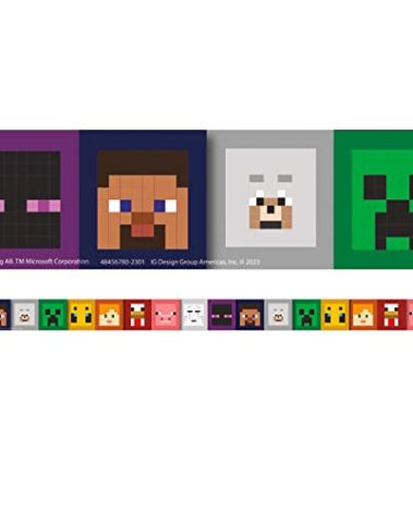 Eureka Minecraft Characters Decorative Classroom and Bulletin Board Trim for Teachers, 2.25" Wide, 12 Strips for 37 Total Feet