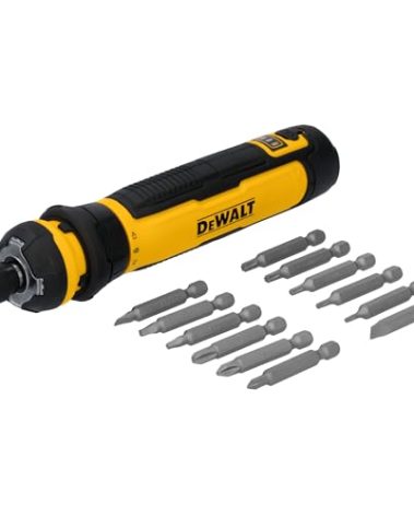 DEWALT Cordless Screwdriver, 4V USB Rechargeable Electric Screwdriver with 12 pcs Screwdriver Bit Set, LED Light, FLEXDRIVE Control, Compact, Ergonomic (DWHT66719)