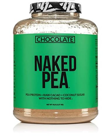 NAKED Nutrition Chocolate Pea Protein Isolate - 5Lb Bulk, Plant Based, Vegetarian & Vegan Protein. Easy to Digest, Non-GMO, Gluten Free, Lactose Free, Soy Free