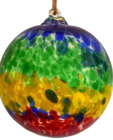 Myanmmm 6 inch Hand Blown Glass Balls Ornaments - Multicolor Christmas & Friendship Balls for Home, Outdoor, Garden & Patio Decor