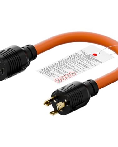 1.5FT Nema L5-30P to L14-30R Adapter Cable, 30-Amp L5-30 Male Generator Male to L14-30 Transfer Switch 4-Prong Female Adapter STW 10AWG, 30A Generator 3-Prong to 30A 4-Prong