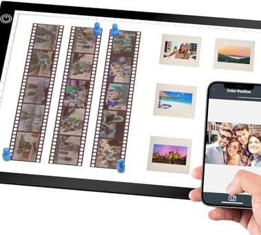 Eyesen Slide Viewer Light Box, for Scanning Film Negatives and Slides, Artist Sketching, A4 Ultra-Thin Light Pad Scanner with 3 Adjustable Brightness, USB Powered