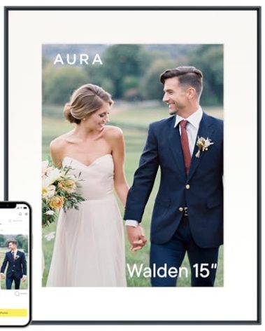 Aura Walden 15" WiFi Digital Picture Frame | Wirecutter's Best Digital Frame for Gifting | Send Photos from Your Phone | Quick, Easy Setup in Aura App | Free Unlimited Storage | Ink with White Mat