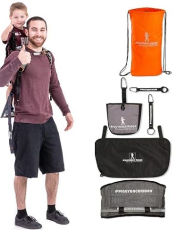 Piggyback SCOUT Toddler Carrier Backpack Deluxe with 6-Piece Accessory Set: Hip Belt, Carry Bag, Side Pocket, Mud Flap, Water Bottle & More - For Ages 2-4 (Under 50 lbs) - Hiking & Travel