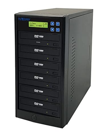 PlexCopier 24X SATA 1 to 5 CD DVD M-Disc Supported Duplicator Writer Copier Tower with Free DVD Video Copy Protection