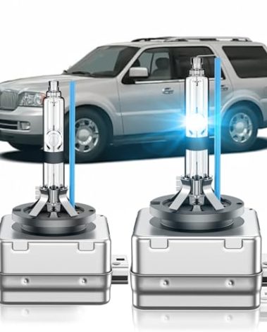 SENROBO Fit for Lincoln 2003-2006 Navigator 2003-2011 Town D1R HID Headlight Bulbs, 350% Brightness, High Low Beam Xenon Light Bulb, 8000K White Blue, Plug and Play, Pack of 2