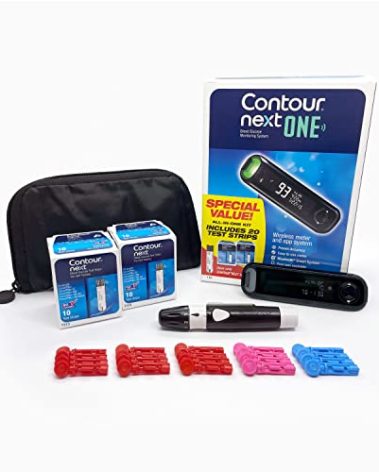CONTOUR NEXT ONE Blood Glucose Monitoring System All-in-One Kit for Diabetes
