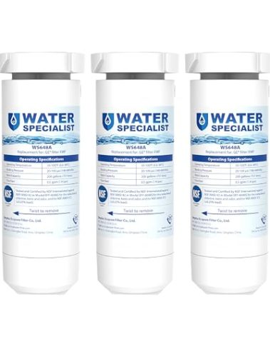 Waterspecialist WS648A Replacement for GE® XWF, NSF Certified Refrigerator Water Filter, 3 Filters (Not XWFE®)