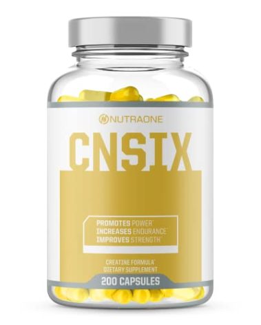 NutraOne CNSix Creatine Capsules Creatine HCL to Help Build Lean Muscle* (600mg - 200 Capsules)