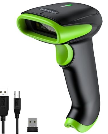 Symcode Wireless Bluetooth Barcode Scanner,Bluetooth & USB Wired & 2.4G Wireless Connection Ergonomics Handheld Barcode Scanner Reader, 2D 1D QR Code Automatic Fast Precise scanning Scanner