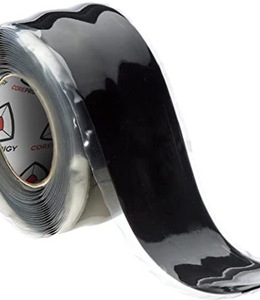 Core Prodigy Fusion Grip Tape - Silicone Rubber Wrap for Pull Up Bars, Barbells, Dumbbells, Sports and Gym Equipment, and Tools (10 Foot, Black)