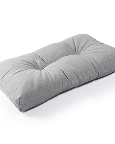 SUNROX LokGrip Non Slip Tufted Memory Foam Bench Cushion, FadeShield Water Resistant Durable Thicken Outdoor/Indoor Bench Seat Pads 27x12x4 inch, Heather Grey