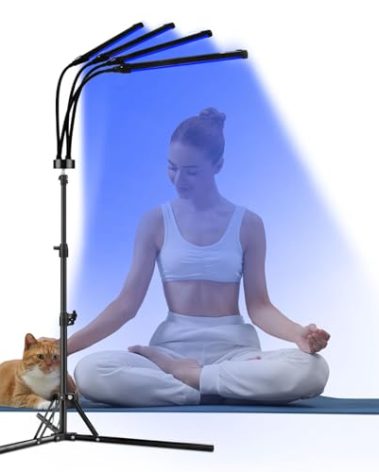 Shyineyou Red Light Therapy for Body, 180 LEDs Red and Blue Light Therapy Lamp with Tripod, 3-in-1 Chip Designed 415nm＆660nm＆850nm Infrared Light Therapy for Face