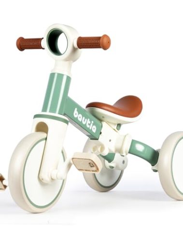 BAUTIA 4 in 1 Tricycle for Toddlers 1-3 Baby Balance Bike 1 2 Year Old Boy Girl Gift, Bicycle for Kids Toy with Removable Pedals