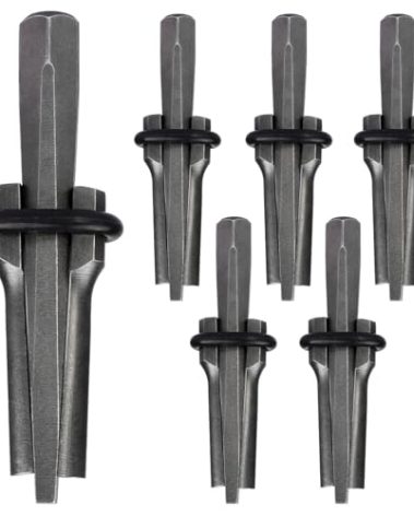 HKATOPS 6pcs 7/10" Rock Splitting Wedges,Stone Wedge and Feather Shims,Splitting Concrete Marble Granite Rock Stone Tools (18mm)