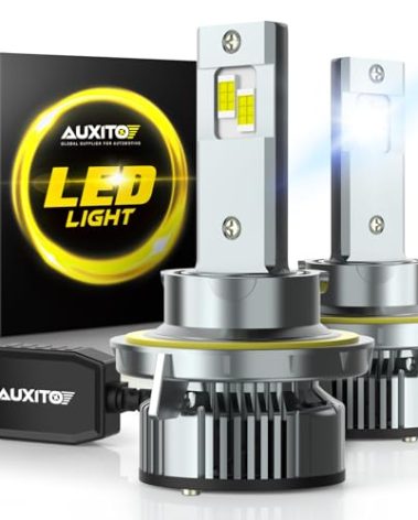 AUXITO H13/9008 LED Bulbs, 900% Brighter 120W 30000LM Per Set, 6500K Cool White H13 LED Bulbs, Plug-N-Play Halogen Replace H13 Bulbs, Canbus Ready, Pack of 2