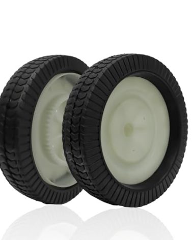 Showingo 44985 Lawn Sweeper Wheel Tire Complete Assembly Set Compatible with Lawn Sweepers & Tractors 2PCS